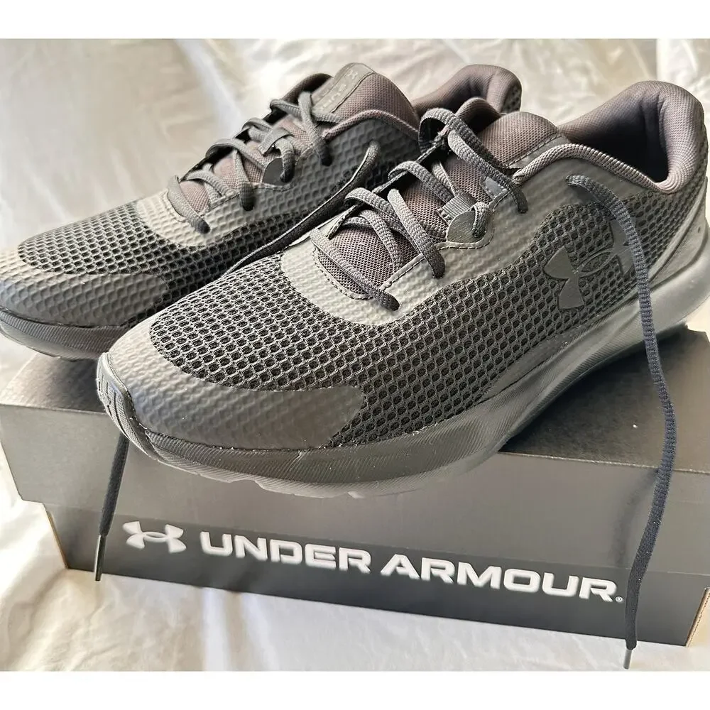Under Armour Mens UA Surge 3 Running Shoes Cross Training Blackout Sz 10.5 New